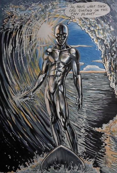 Striptekening Cartoon silver surfer