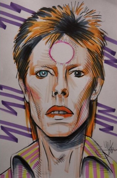 Kunst schilderij van muzikant David Bowie