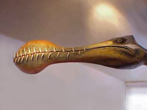 pterosaurus levensecht diermodel gemaakt voor geologisch dinopark de groene poort. In dit museum staan vele prehistorische objecten uit de oertijd