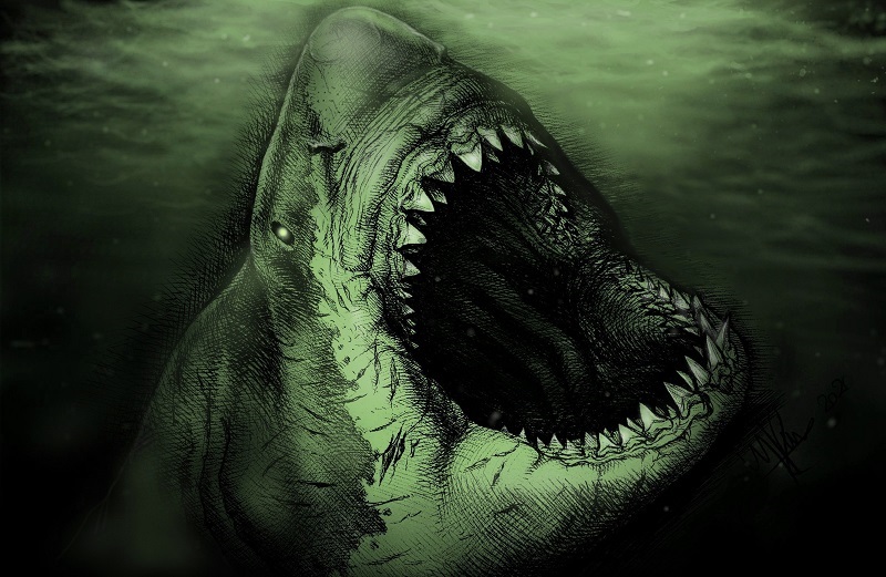 Megalodon open mouth